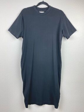 Kowtow Women's Medium Ribbed Crewneck Midi Dress Short Sleeve Organic Cotton